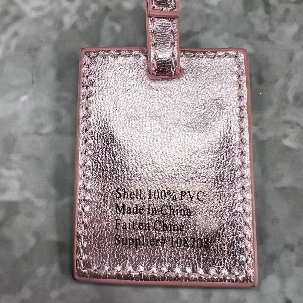 Emanuel Ungaro Paris Keychain Pink Leather Purse Charm Keyring Designer Bling